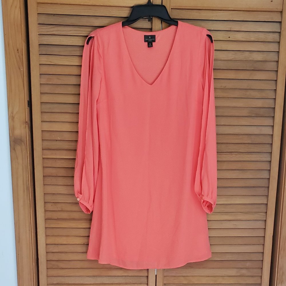 Worthington Coral Orange Cold Split Arm Dress